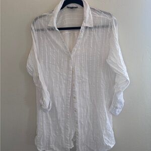 White Women’s Linen shirt dress